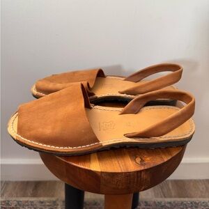Brown Suede Slingback Sandals